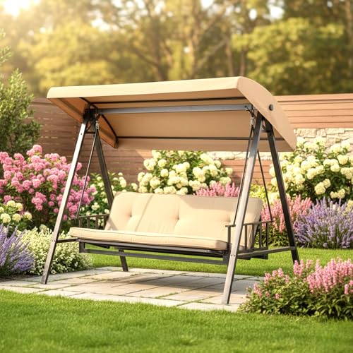 Garden Winds Reinforced Replacement Canopy Top Cover Compatible with GCS00395A Style Selections Swing - Classic Sand, Riplock 350 by Garden Winds - Image 2