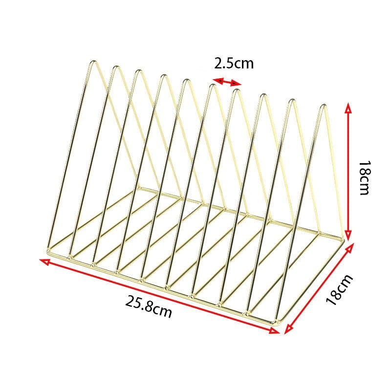 Ufficio Libreria in ferro, supporto for libri, piccolo scaffale portaoggetti, spazio for archivi Organizzatore da scrivania(Gold)