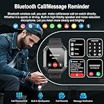 Smart Watch for Men Fitness Tracker: Military Smart Watches for Men Digital Mens Watches Make/Answer Call Running Waterproof Smartwatch Android Phones iPhone Samsung Compatible Heart Rate Monitor - Image 2