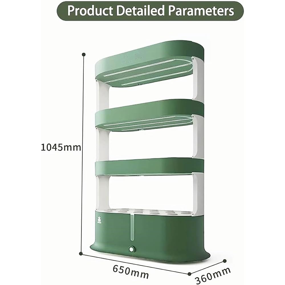 Sistema de Cultivo hidropónico, Kit de jardín Interior de 4 Capas, macetero de jardín Vertical de 64 Agujeros, Kit de germinación de Plantas Inteligentes, para Verduras de Hoja