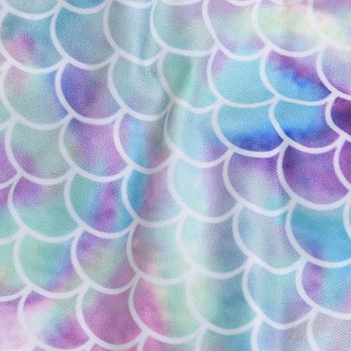Image of Toddler Girl Baby Ruffles Mermaid Fish Scale Swimsuit One Piece Swimwear Bathing Sunsuit