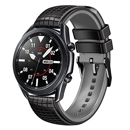 20mm Silicone Cinturino per Amazfit GTR 3 Lite Traspirante Ricambio-Nero+Grigio