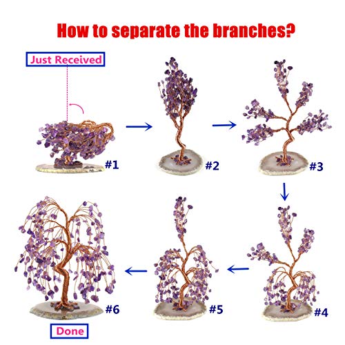 image for Top Plaza 7 Chakra Healing Crystals Copper Money Tree Wrapped On Natur