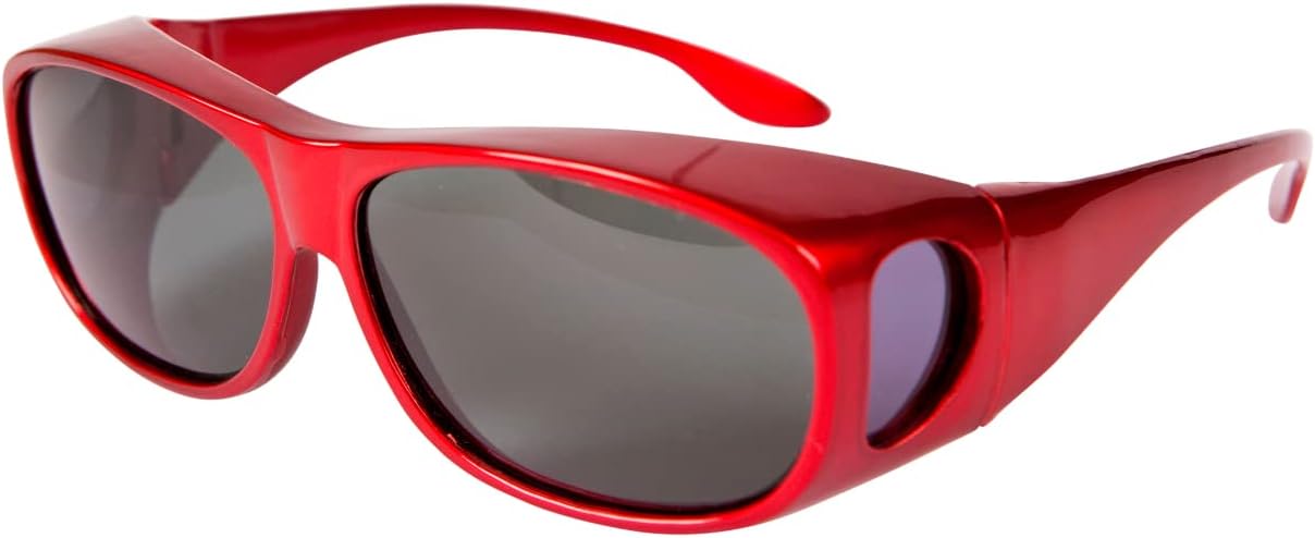 Remaldi Amelia Taupe Polarised Overglasses Women Ladies Fit Over Sunglasses Wrap Around Over Spectacles Anti Glare UV400 Protection Brown Lens