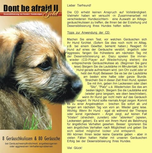 Unbekannt CD Dont be afraid 2 Gold - Desensibilisierung von Hunden/Hundewelpen/Katzen/Pferde 88 Geräusche - Gewitter Feuerwerk u.a.