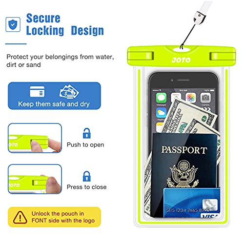 Image of Universal Waterproof Case, JOTO Cellphone Dry Bag for iPhone Xs Max XR Xs X 8 7 6S Plus, Samsung Galaxy S9 S8 Plus /S6 /Note 8 6 5 4, Pixel 3 XL /3 HTC LG Sony Nokia Motorola up to 6.0 inch diagonal (Green)