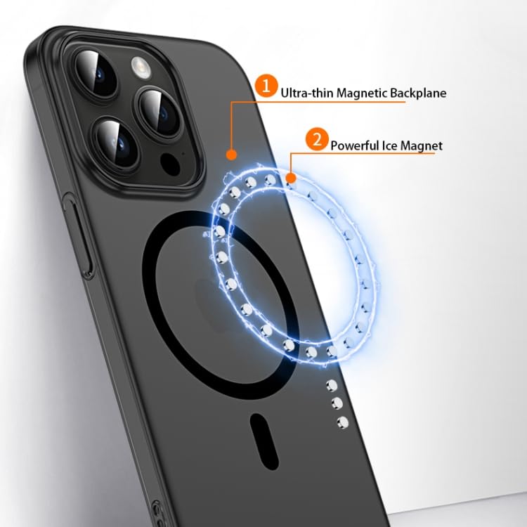 Image of Ultra-Slim Matte Finish Case for iPhone 16 Pro | Paper Thin Lightweight Cover | MagSafe Compatible | Luxury Soft Touch Back (Black)