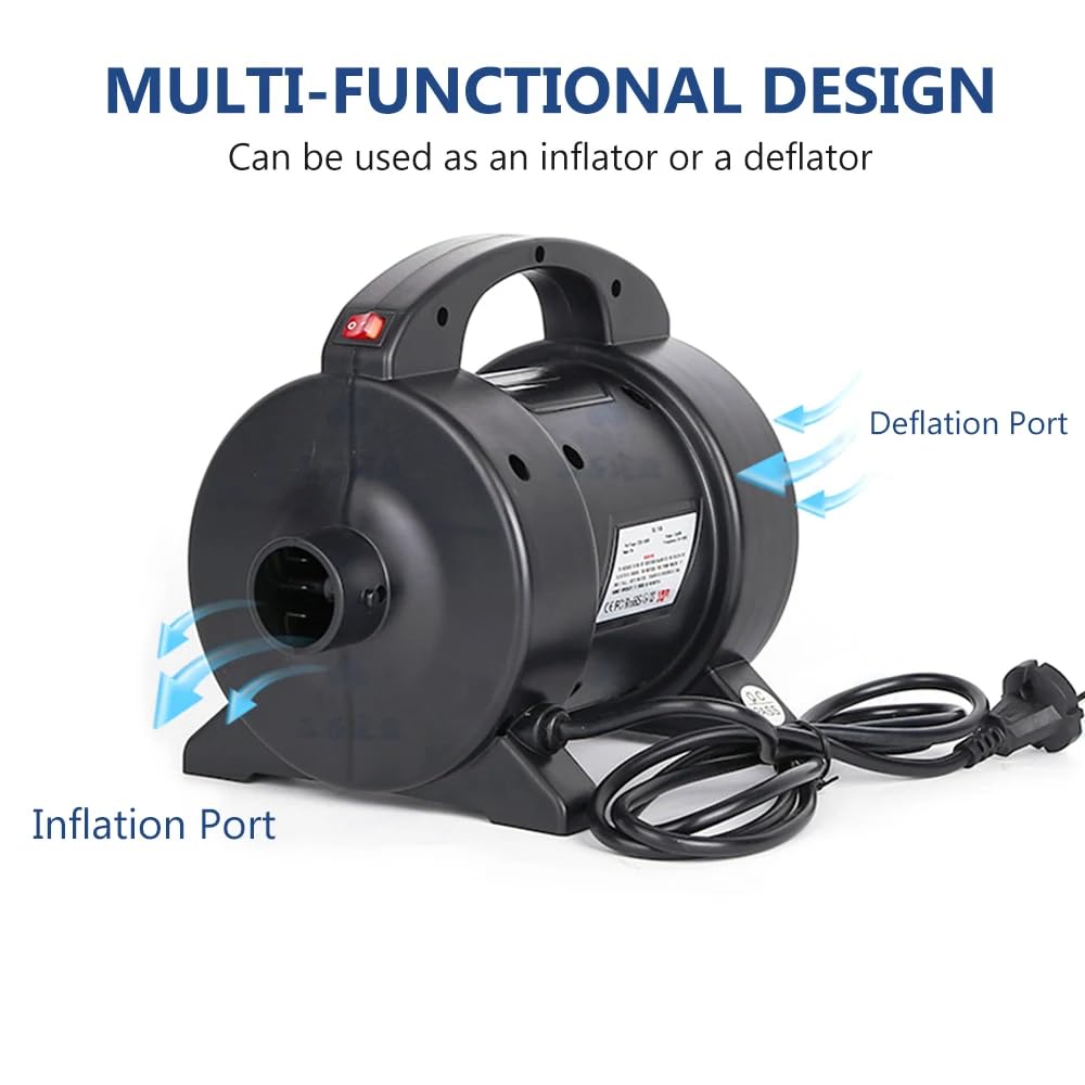 Pompa ad aria elettrica Gonfiatore Esponfiore, Gonfiatore 240 V/1600 W, Gonfiaggio rapido, con 2 ugelli pompa, Materassi gonfiabili, Piscina,Anello di nuoto