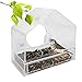 Large Clear Window Bird Feeder - Removable Multi-Purpose Slide Tray with Breathe Holes. Easy Cleaning and Filling
