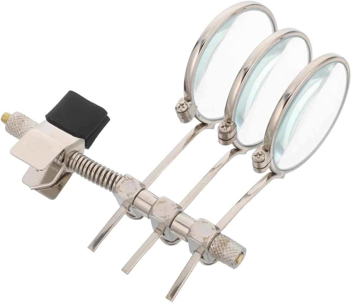 KALLORY Jeweller's Eye Loupe Triple Ocular Loupe Clip on Magnifier, Magnification 5X, 10x, and 15x, for Jewellery Making Repair, Watchmaking