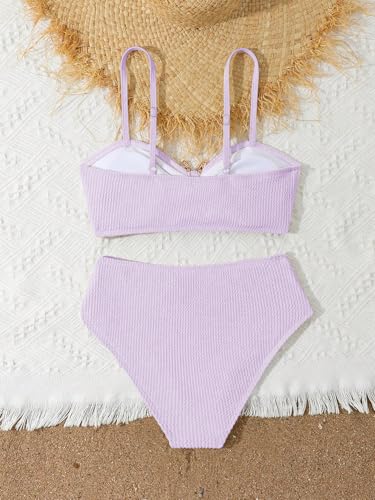 Image of RoseSeek Girl's 2 Piece Padded Bathing Suit Wireless Starfish Swimsuit Spaghetti Strap Vacation Beachwear Set