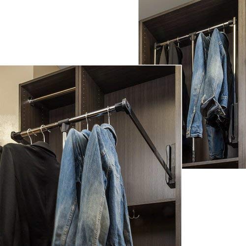 Chrome and Black 25-1/2" - 35" Expanding Wardrobe Lift, 1 Set