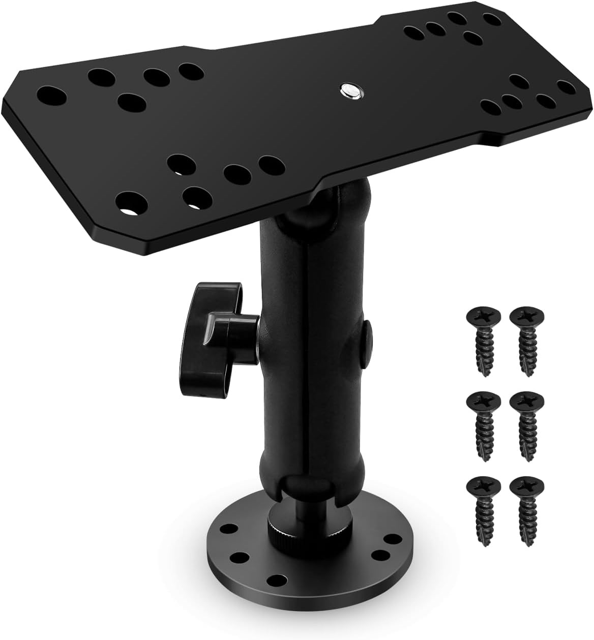 Fish Finder Mount with 1.5In C Size Ball 5.9In Adjustable Medium Arm, Compatible with Garmin Lowrance Humminbird, Depth Finder Holder with Universal AMPS for Marine Boat Kayak Fishing