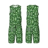 FSCEV Monstera Deliciosa Banana Palm - Conjunto de uniforme de baloncesto para hombre, camiseta y pantalones cortos, camiseta sin mangas, uniforme atlético, Negro, S