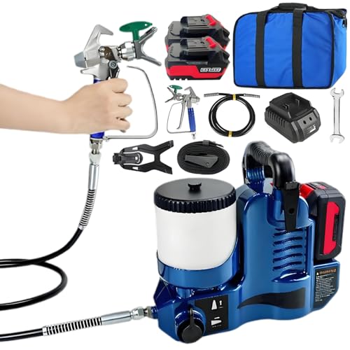 twostronking Airless Farbsprühgerät, Airless-Spritzgerät, 750-W-Akku-Farbspritzgerät, 6-Stufig Einstellbarer Druck, Mit 1,2-L-Kartusche Und 1,80 M Schlauch, 12,5 Mpa Druck, Für Möbel, Zäun