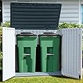 YITAHOME Extra Large Outdoor Horizontal Storage Shed, 4.5x4ft Resin Tool Sheds w/o Shelf, Easy to Assemble Waterproof Storage for Trash Cans, Garden Tools, Lawn Mower, Lockable, Light Gray