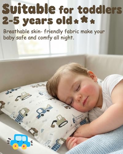 Image of ALVABABY Toddler Pillowcases 2 Pack Organic Cotton Fit 13 inchx 18 inch or 12 inchx16 inch Kids Pillow Cover Envelope for Girl Boy