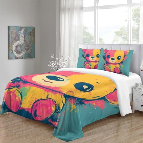 Housse de couette avec fermeture éclair 260x220 pour lit king size d'ado - 5