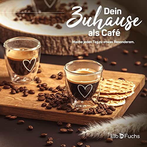 Espresso-Tassen Set von ElbFuchs mit 4 doppelwandigen 80ml Gläsern
