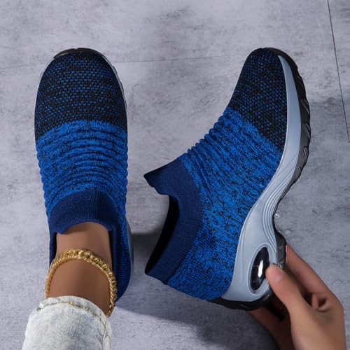 Image of Non Slip Work Shoes Women, Slip On Sneakers Women,Work Shoes Walking Gym Nurse Mesh Casual Fashion Sneakers Comfort Breathable Lightweight