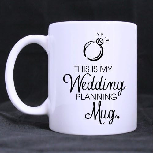 LAH 11 Ounce Ceramic White Coffee Mug or Tea Cup,This is My Wedding Planning Funny Coffee Mug with Quote