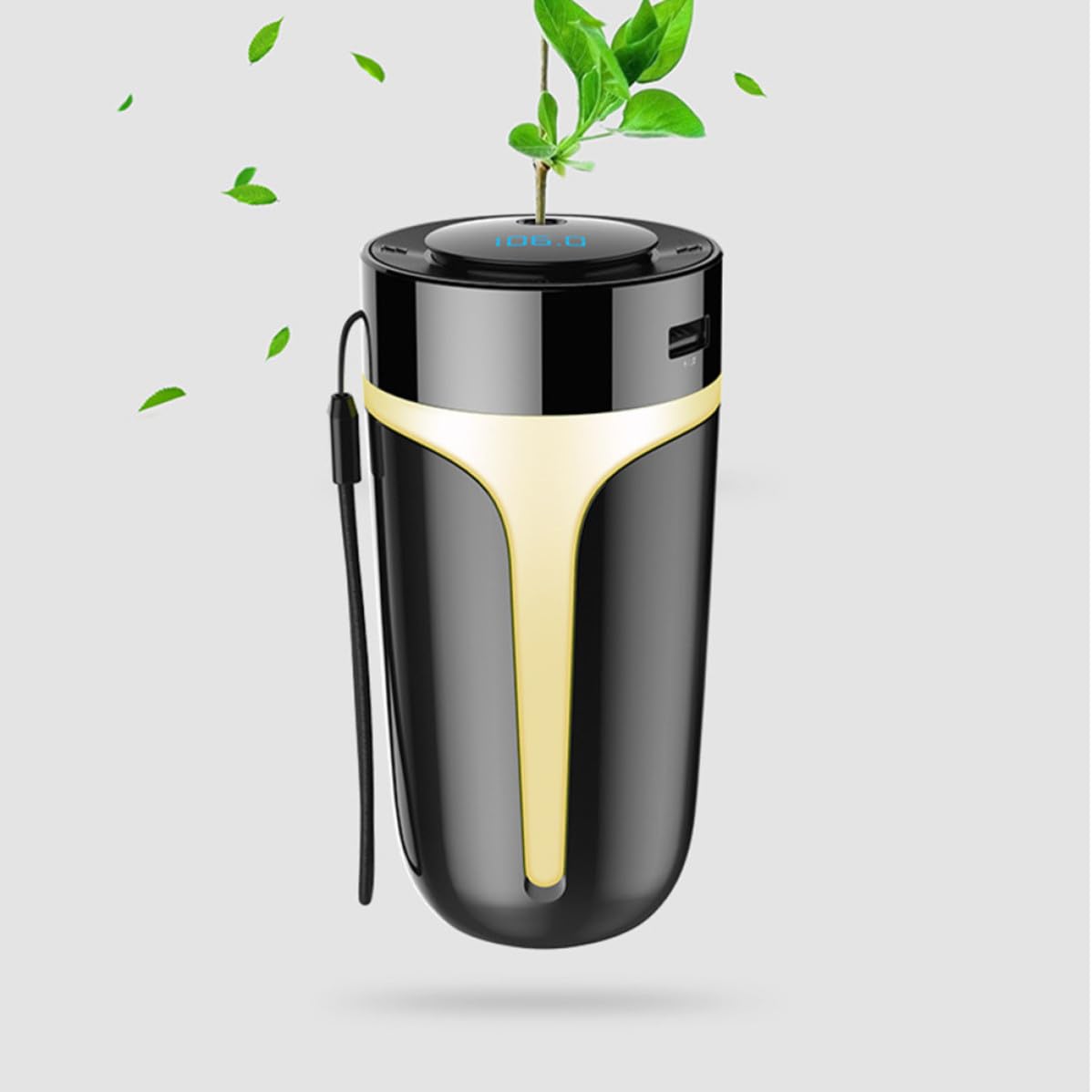 Umidificatore Scrivania Nero 300ml Abs Mp3 e USB per Casa