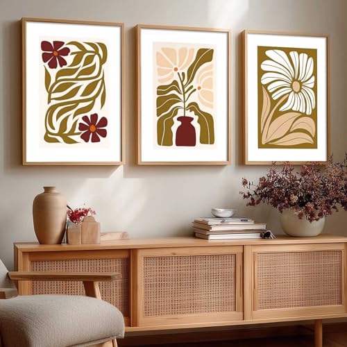 Image of kotart Boho Art Home Decoration Painting | Paintings With Frame For Living Room Bed Room Hotel Wall Decor Digital Reprint Set of 3 (19X25 inch)