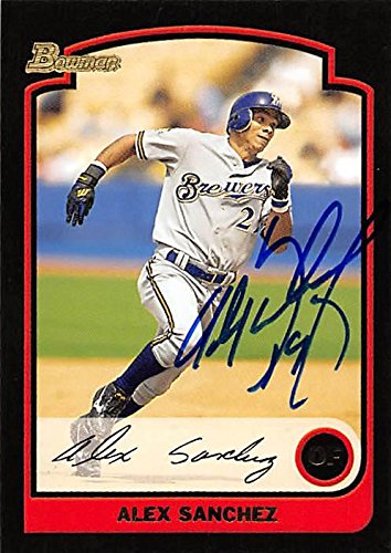 Sports Memorabilia Autograph Warehouse 344076 Alex Sanchez Autographed Baseball Card - Milwaukee Brewers, FT 2003 Bowman No. 40