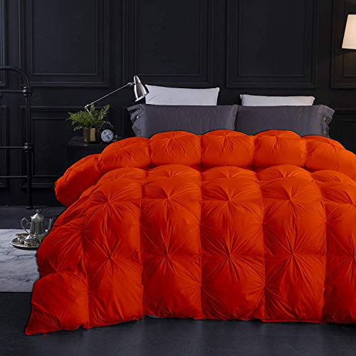 9.8 Newton Heavy Weight 1000-TC Pinch Pleated Down Comforter Oversized Queen Size 98 x 98 Inches 1-Piece All-Season Duvet Insert, 650 GSM Micro Fill with All Side Corner Tabs 100% Egyptian Cotton