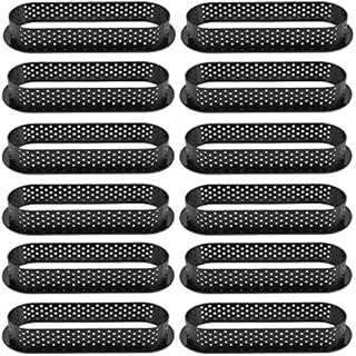 Alliteqwe 12 Pieces Oval Tart Rings Heat-Resistant Perforated Cake Mousse Non Stick Bakeware Tart Cake Cake Rings