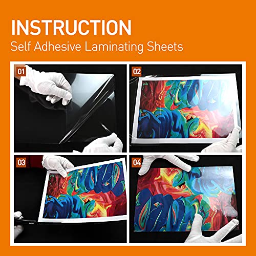 [Violetto] (20 Sheets) Self Adhesive Laminating Sheets, Self-Seal, No Machine Needed, Self Sealing, 8.5 X 11 Inch #TOP6