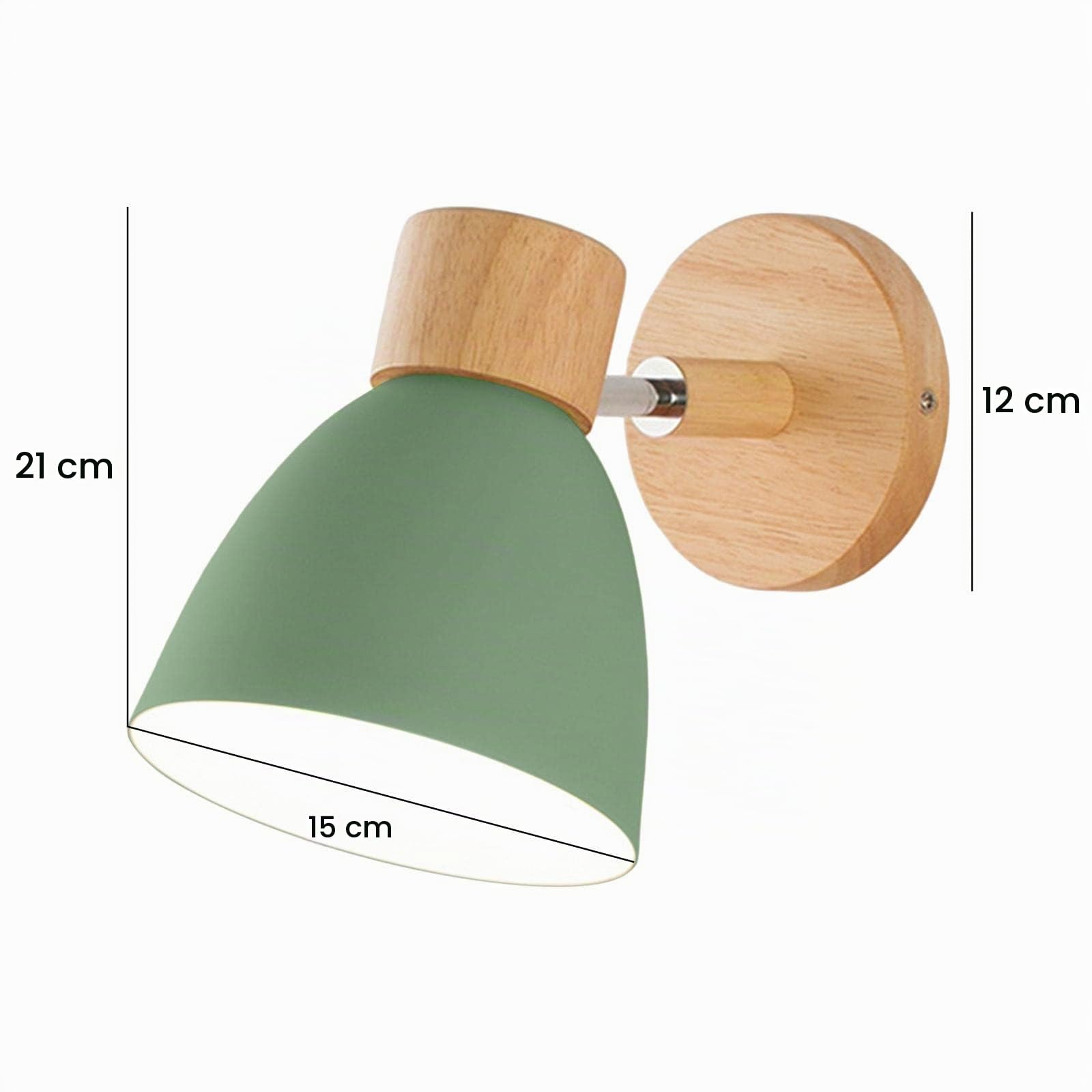 Fenteer Moderne minimalistische Wandlampe Holz E27 Macaron Nachttischlampe Wandleuchten für Restaurant Aufenthaltsraum Gang Home Beleuchtung, Grün