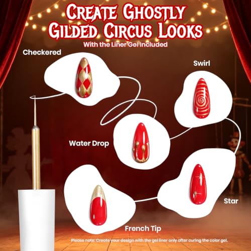 Image of Beetles Halloween Gel Nail Polish Set, 8 Colors Fall Orange Red Purple