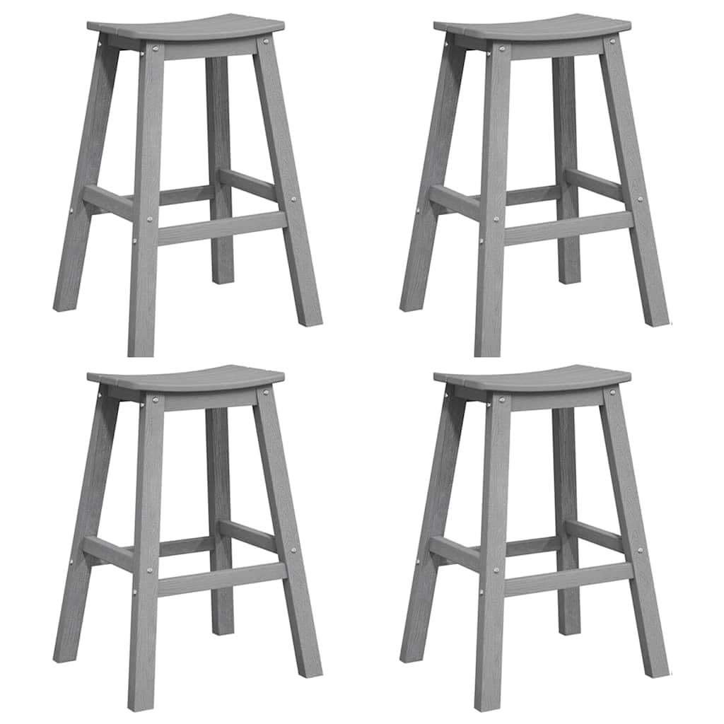 Ensemble de bar de jardin moderne en polyéthylène haute densité avec 4 sièges gris