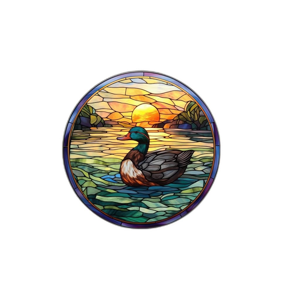 FJISD 1-3pcs 25.4cm Duck Colorful Stickers for Glass Windows Anti-Collision Window Stickers for Birds Strikes Non Adhesive Static PVC Film