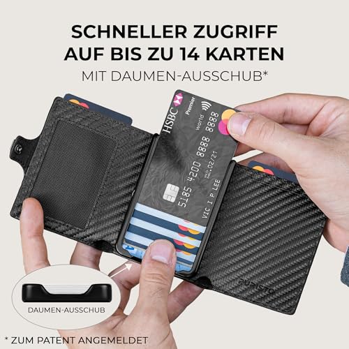 Geldbörse Unisex Puristo KLIK Classic Slim Wallet mit Münzfach