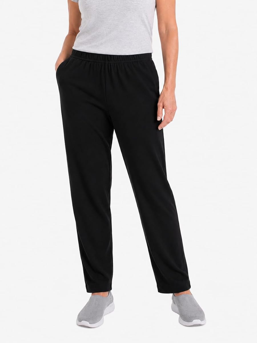 RR & ED ESSENTIALS Womens Casual Knit Pull on Pants with Pockets Elastic Waist Pant Sport Knit High Rise Soft Cotton