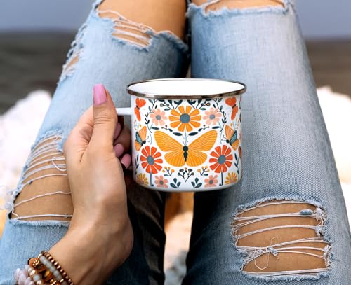 Taza Camping Esmaltada Floral Loftipop 16oz miniatura 3