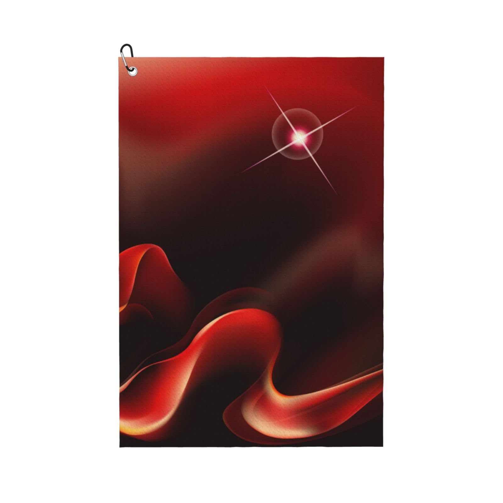 Hnnkloy Red Flame Printed, 16x24 in Portable Waffle Golf Towels with Carabiner Clip for Golf Bag