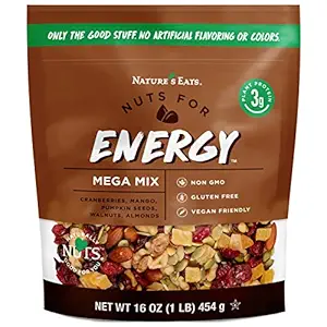 Nature's Eats Nuts for Energy Mega Trail Mix, Oz Assorted 16 Ounce