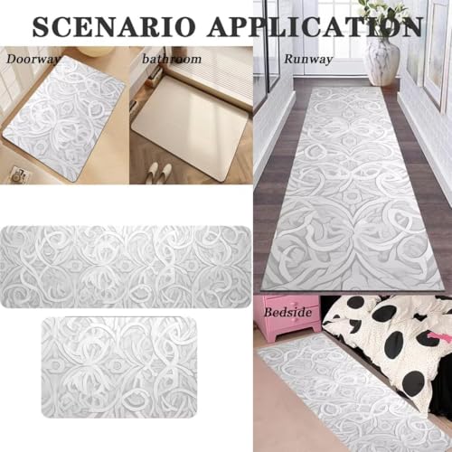 Alfombras de cocina lavables y antideslizantes de secado rápido gris en pack de 2 piezas 3