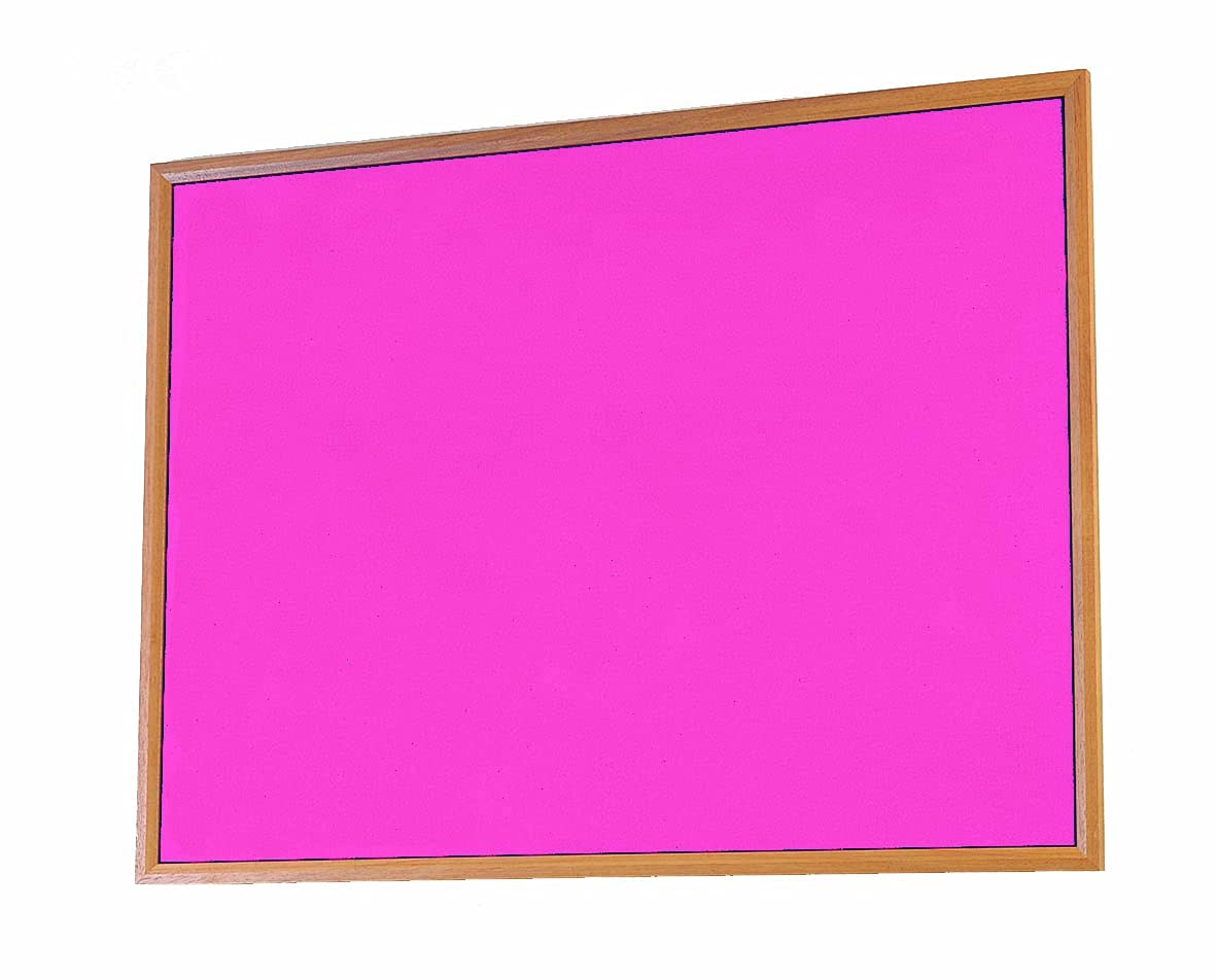 Fire Retardant Oak Framed Notice Boards for Office Home and Schools [120cm x 90cm] in Pink