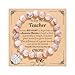 U-Zomir Teacher Appreciation Gifts for Women, Teacher Valentines Gifts Natural Stone Bracelet with Message Card for Appreciation Week Christmas Valentines from Student