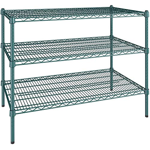 24 inch x 42 inch Green Epoxy 3 Shelf Kit with 34 inch Posts. Storage Shelf. Garage Storage Shelves. Shelving Units and Storage. Food Storage Shelf. Storage Rack. Kitchen Shelves. Bakers Racks