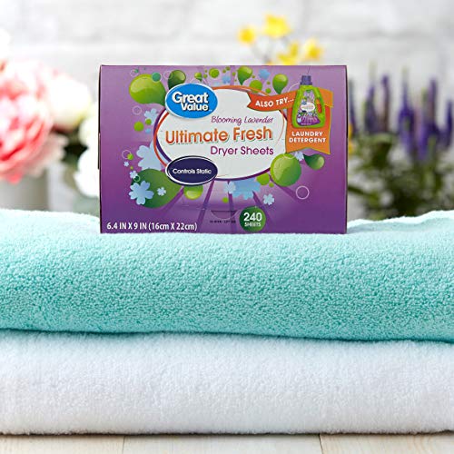 Great Value Folhas para Secador de Lavanda Florescente, 240 folhas