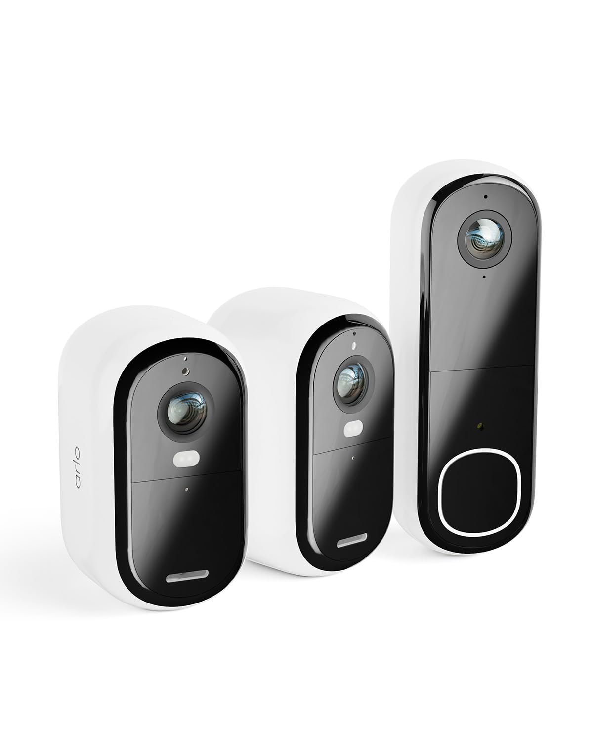 Kit Iniziale per la Sicurezza Domestica Arlo(Essential 2 Telecamera,Videocitofono),Senza Fili, Full HD, Visione Notturna,Luce,Sensore di Movimento,Sirena,Audio Bidirezionale, Prova Inclusa Arlo Secure