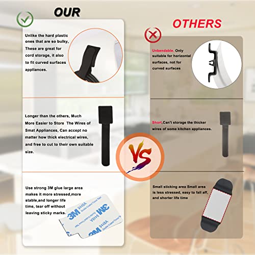 Cord Organizer For Kitchen Appliances 10 Pcs, Appliance Cord Organizer Stick On Curved Surfaces, Kitchen Appliance Cord Winder With Strong Adhesive Tape For Stand Mixer, Air Fryer, Pressure Cooker #TOP4