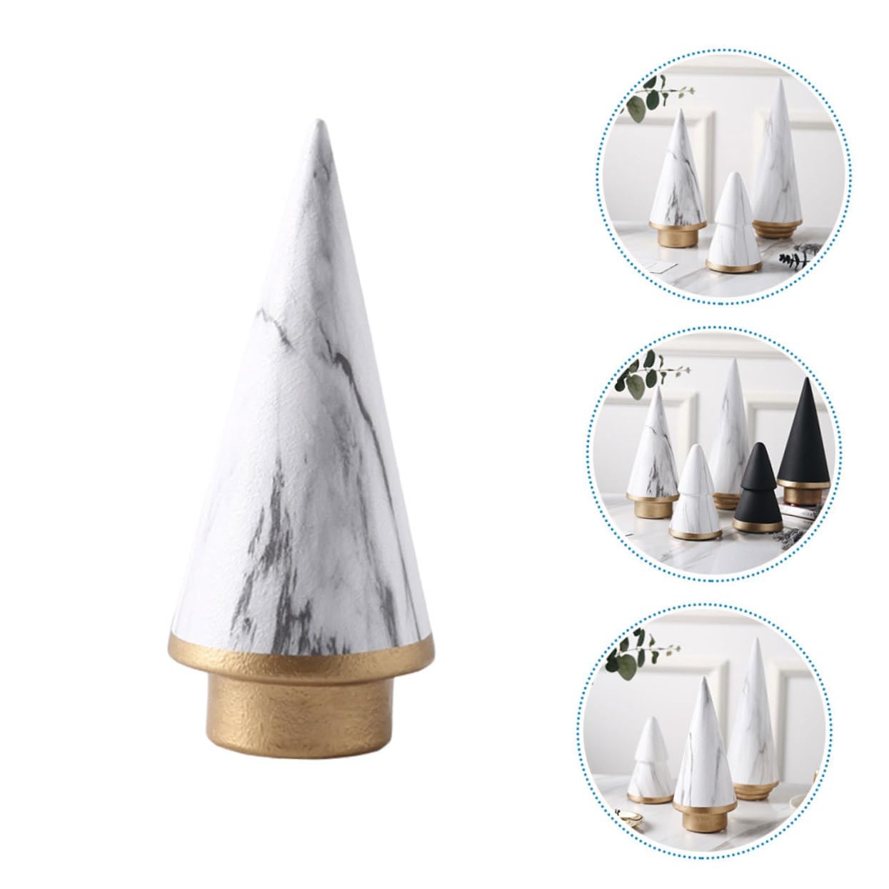PRETYZOOM 2 Piezas Artículos De Arte para El Hogar Topper De Árbol De Navidad Moderno Decoración De Centro De Mesa De Vacaciones Adorno De Fiesta Arbol De Navidad Moderno Cerámica