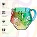 3TVol Rainbow Glass D20 Dice Mug, Transparent Glass Mug with Handle, 20-Sided Polyhedral Dice Coffee Cup for RPG Lovers, Fantasy Themed Gift for Board Game Enthusiasts, Game Night (3.54''x3.74'')