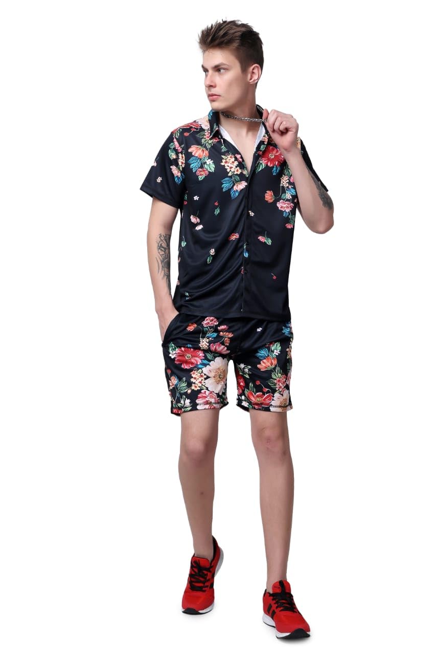 flirty soul Fabulous Polyester Shirt with Shorts Combo Set for Men (Shirt Short Set)-picture-39